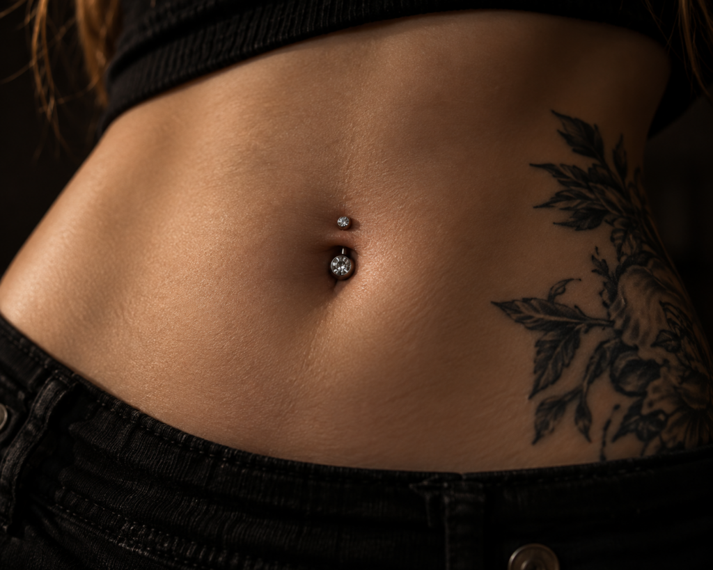 Bauchnabelpiercing · Kristall